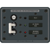 Blue Sea Systems ELCI Main Circuit Breaker Panel, 30A Double Pole, 120V AC, 30mA Leakage Trip