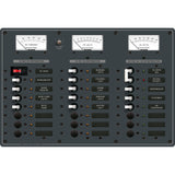 Blue Sea Systems AC/DC Main Circuit Breaker Panel, 6 AC/15 DC Positions, 120V AC/12V DC, 50A AC/100A DC, White Toggles