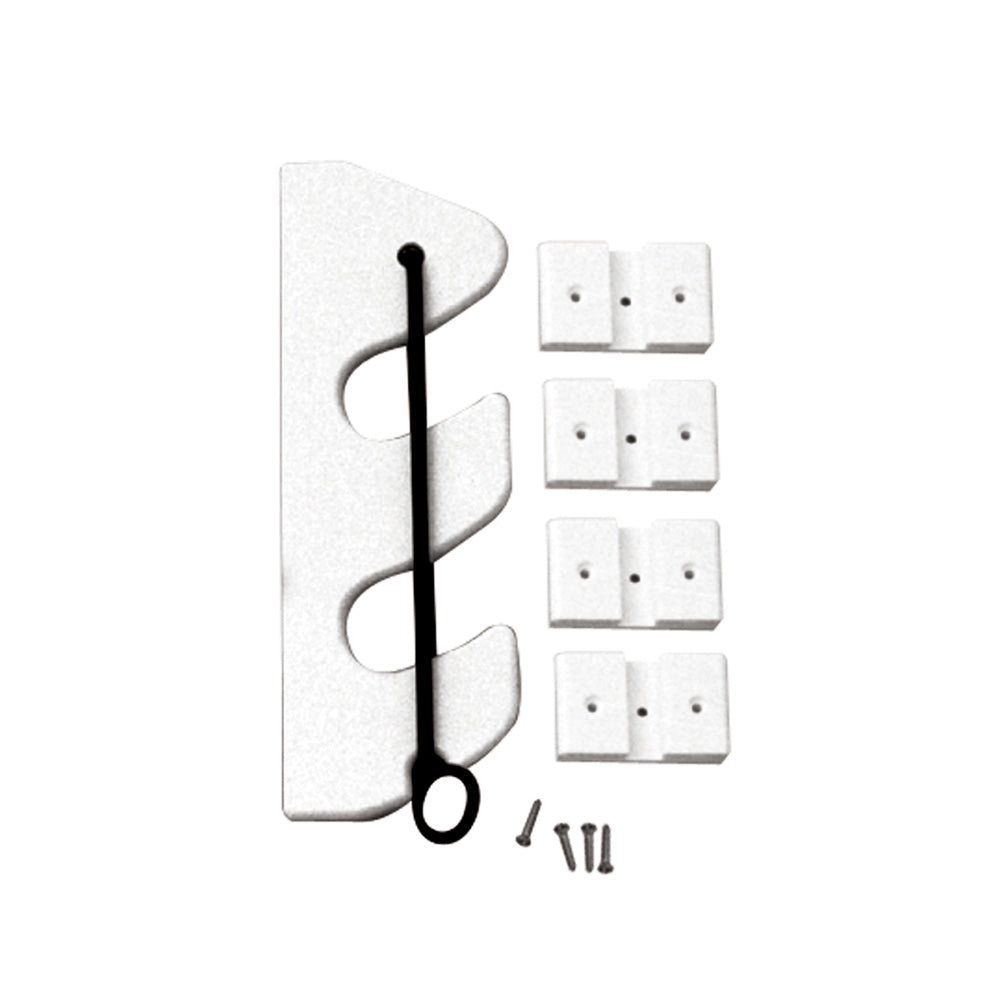 TACO Marine 2-Rod Bungee Rod Holder, White, 9-1/4 in, HDPE