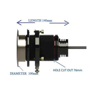 UWL - QTS 100 High Voltage Underwater Light - GRP, Titanium, Flush Mount, 20000Lm