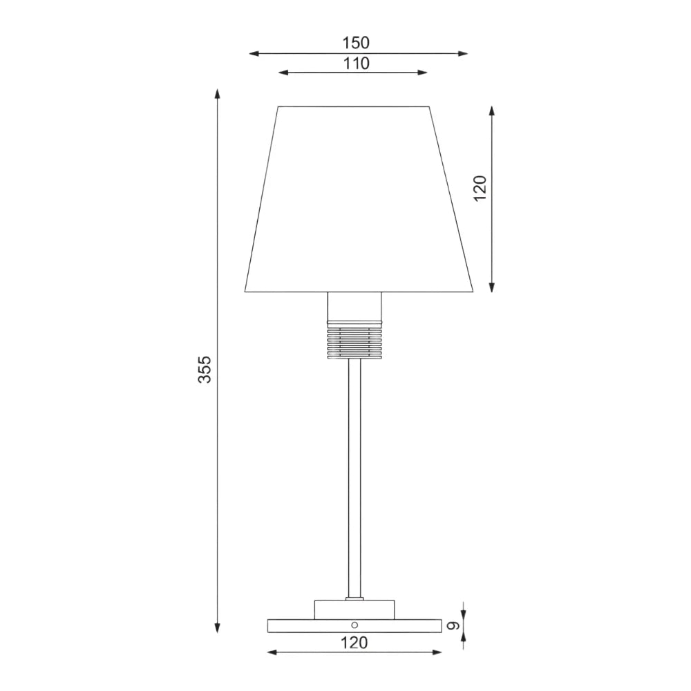 Imtra Kati LED Table Lamp, 90-264VAC, Gold Finish, Dimmer