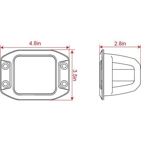 Plash - X2 Cube Flood Light - 40W, IP67, 6000K, Cool White, 4800lm