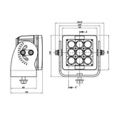 Imtra Offshore 9-LED Deck Light, 11-65VDC, 63W, 25° Beam, Black Housing