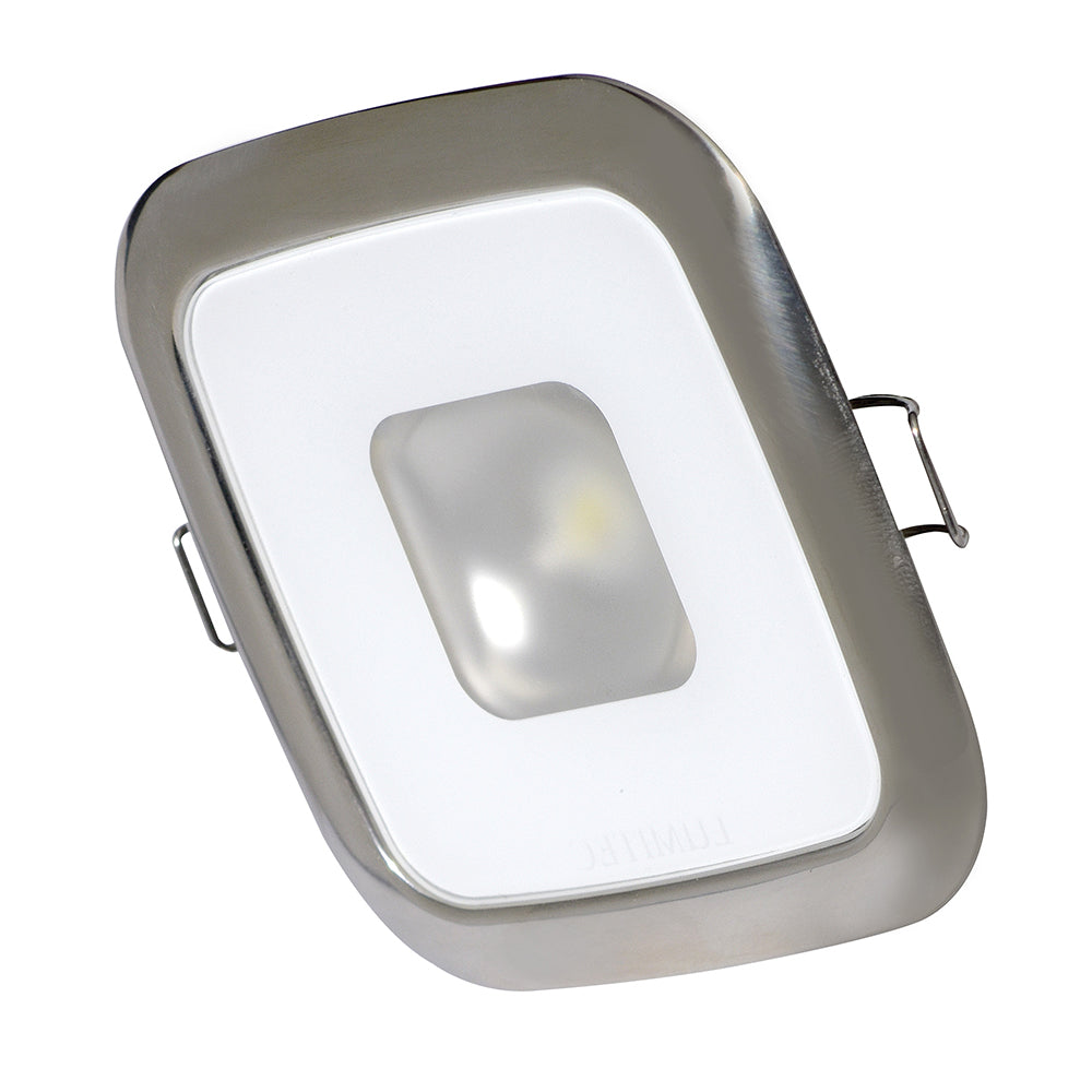 Lumitec Square Mirage LED Down Light, 10-30V, IP67, 2 in Cutout, Flush Mount