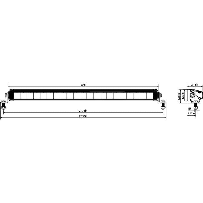 Plash - SRX2-Series LED Light Bar - 9-32V, IP67, 6000K, Cool White, 105W, 7.9A