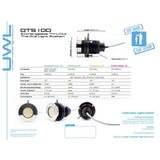 UWL - QTS 100 High Voltage Underwater Light - GRP, Titanium, Flush Mount, 20000Lm