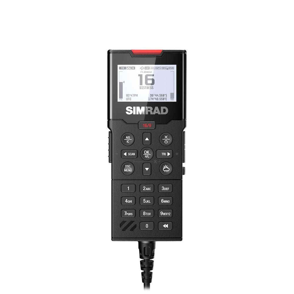 Simrad HS100 Wired VHF Radio Handset, For RS100/RS100-B, 256x160 LCD, NMEA 2000 Backlight Sync