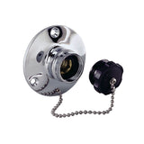 Perko 0499 Water Inlet Fitting, 1/2 in NPT, Chrome-Plated Bronze, Female Swivel Hose Connector, Watertight Plug