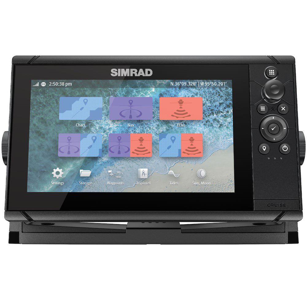 Simrad Cruise Chartplotter/Fishfinder Combo, C-MAP US Coastal Charts, 83/200 kHz Transom Mount Transducer