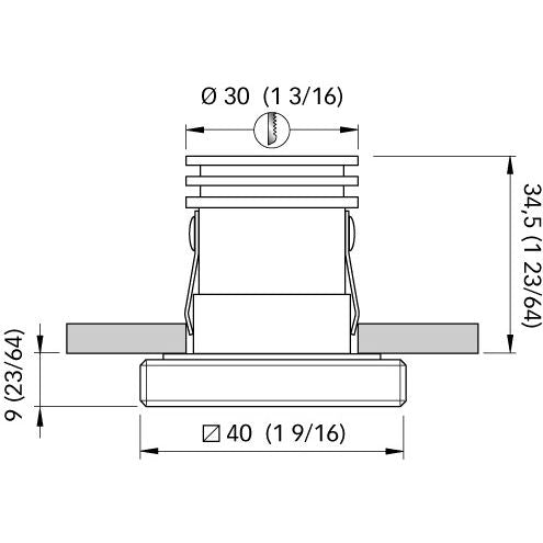 Quick Marine - SUGAR LP LED Downlight -10-30V, IP65, Dimmable