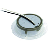 Hella Marine Slim Line Round LED Courtesy Lamp, Blue LED, Chrome Bezel, 12V DC, IP67, 4-LED, 3in Dia, 2in Cutout, 13mm Mounting Depth