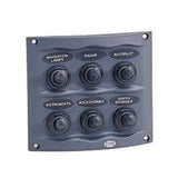 Hella Marine 4-Way Compact Toggle Switch Panel, 12V, 20A Switches, In-Line Spade Fuses, Splash Proof, White Housing