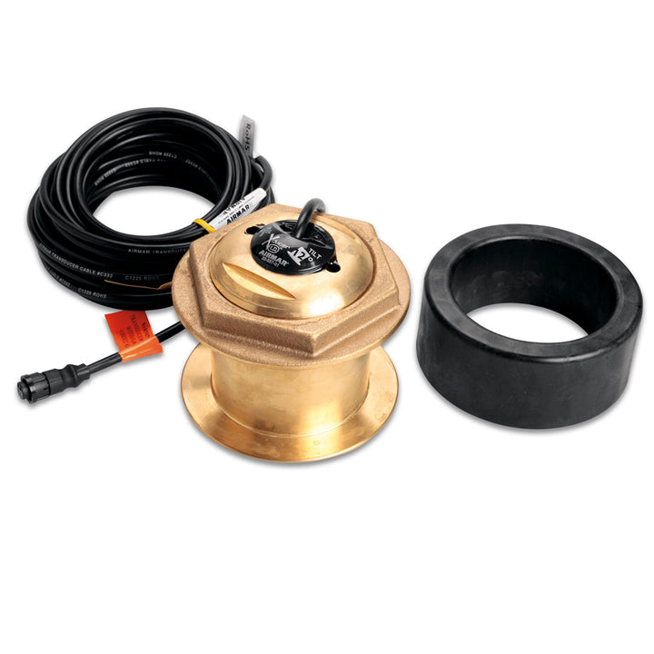 Garmin B164-12 Bronze Thru-Hull Transducer, 12° Tilt, 1kW, 50/200 kHz, Depth/Temp, 6-Pin Connector