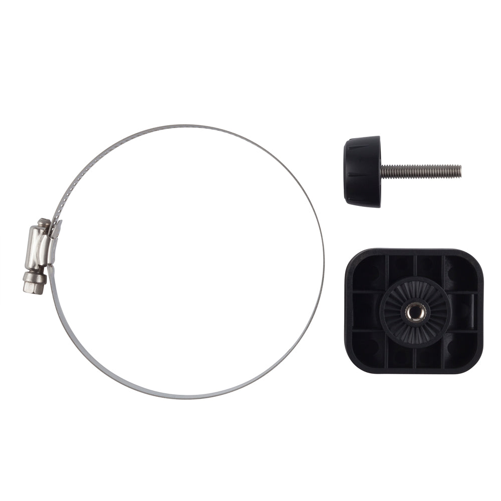 Garmin Panoptix Trolling Motor Barrel Mount, For PS21 and PS22-TR, Molded Teeth, Bracket with Hose Clamp and Thumb Screw