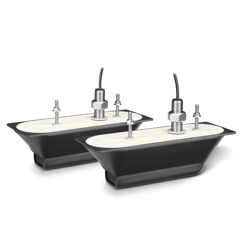 Garmin GT51M-THP Stainless Steel Thru-Hull Transducer Pair, CHIRP ClearVü/SideVü, 600W 80-160 kHz, 500W 260/455 kHz, 12-Pin, Depth/Temp, Up to 25 Degree Deadrise