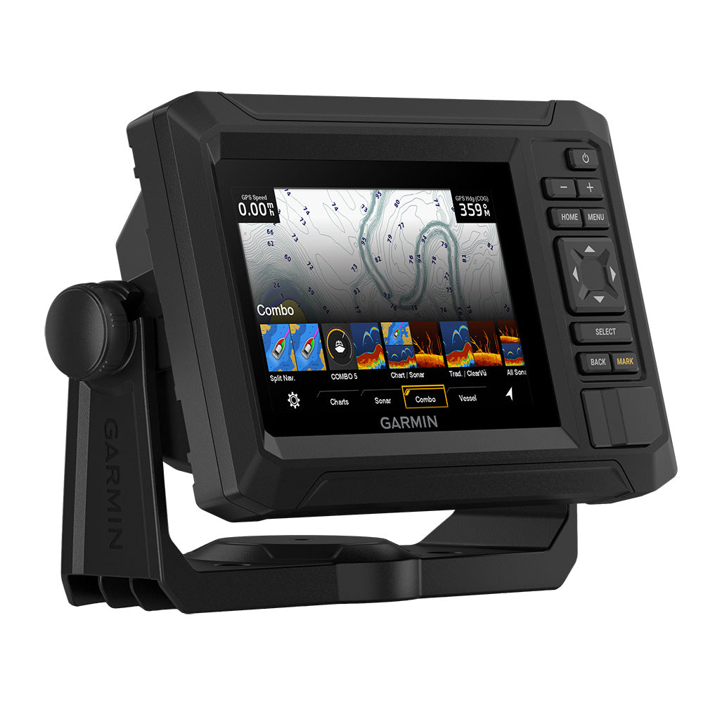 Garmin ECHOMAP UHD2 54cv 5 in Chartplotter/Fishfinder Combo, GT20-TM Transducer Included, Keyed Display, Traditional CHIRP, ClearVü, BlueChart g3, Wi-Fi