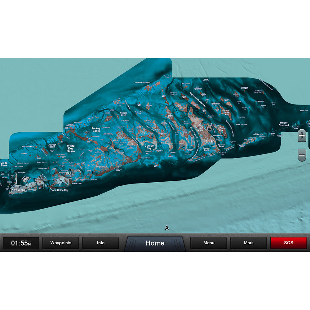Garmin Standard Mapping microSD/SD Chart Card, Florida Keys Classic, Coastal Aerial Overlay, Offshore Elevation Shading, Local Names