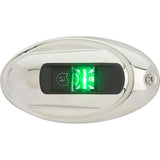 Attwood Marine LightArmor Vertical Surface Mount Navigation Light, Starboard Green, 2NM, IP67, Stainless Steel