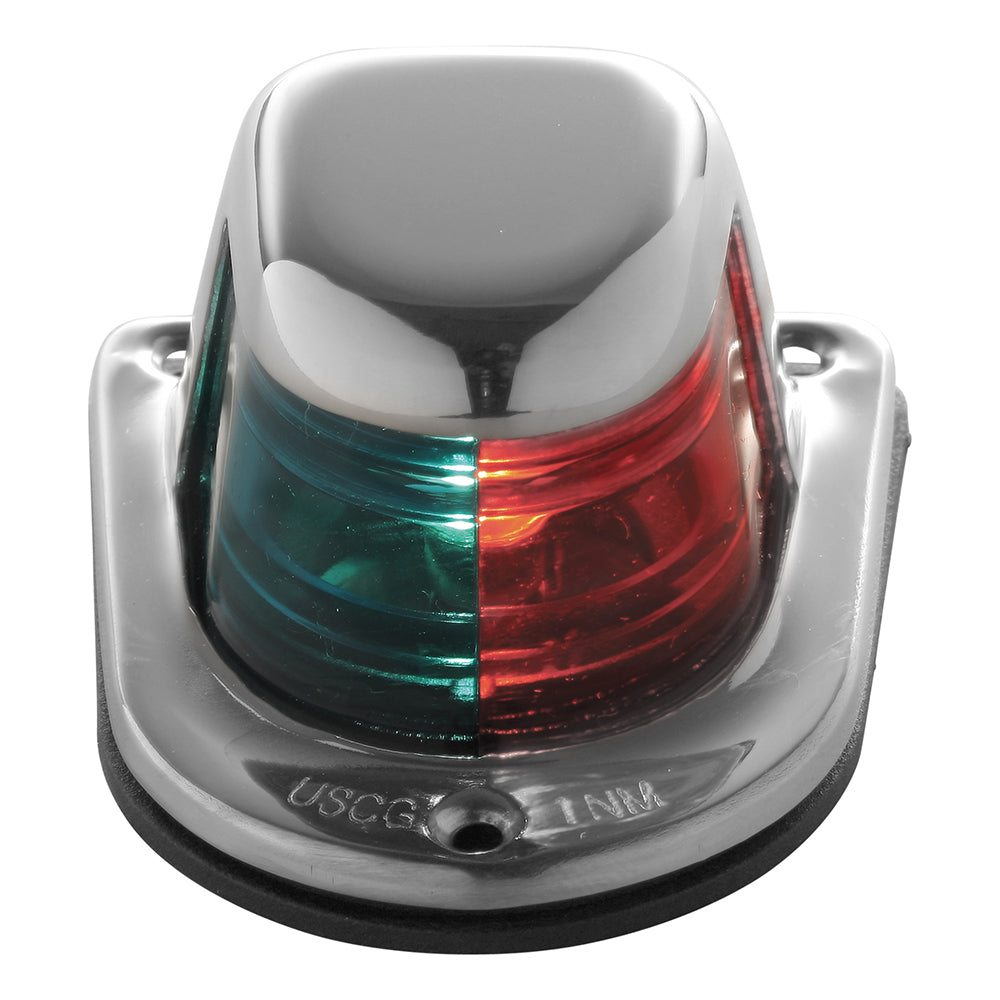 Attwood Marine Deck Mount Bi-Color Sidelight, 12V, 1 nm, 304 Stainless Steel Housing