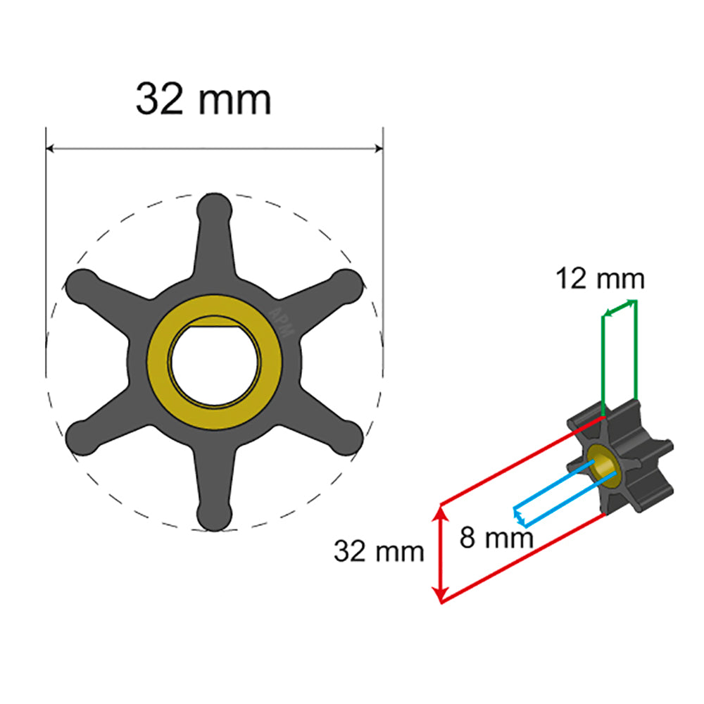 Albin Pump Marine - Premium Impeller - 6 Blade
