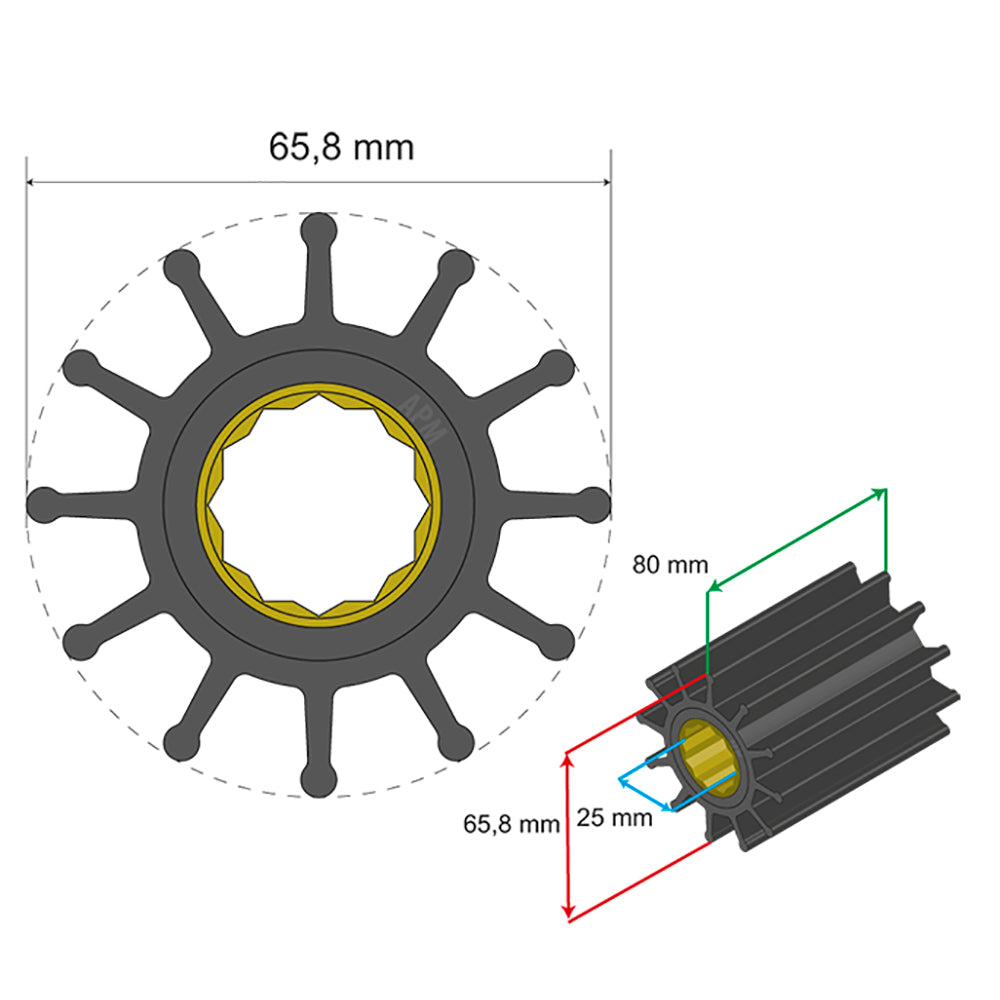 Albin Pump Marine - Premium Impeller - 12 Blade