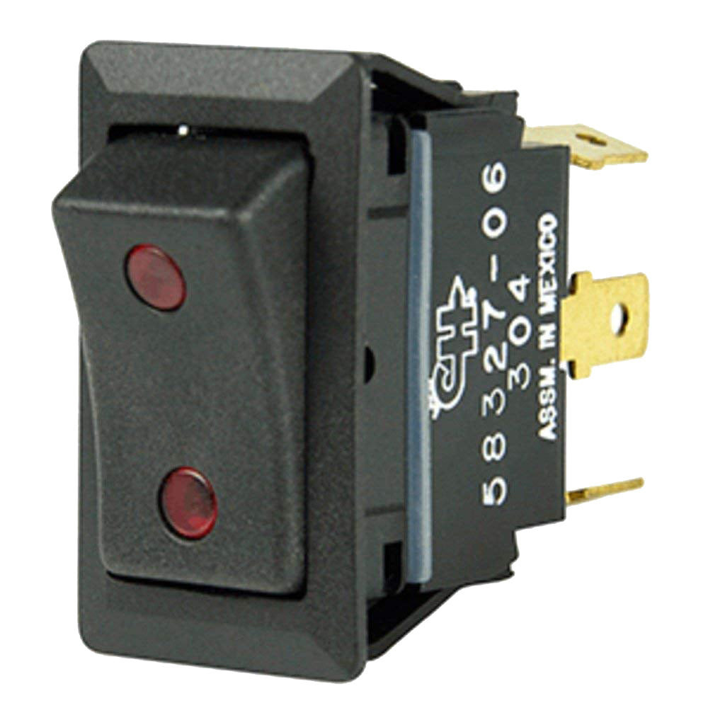 Cole Hersee - Sealed Rocker Switch - Small Round Pilot Lights, SPDT, On-Off-On, 4 Blade