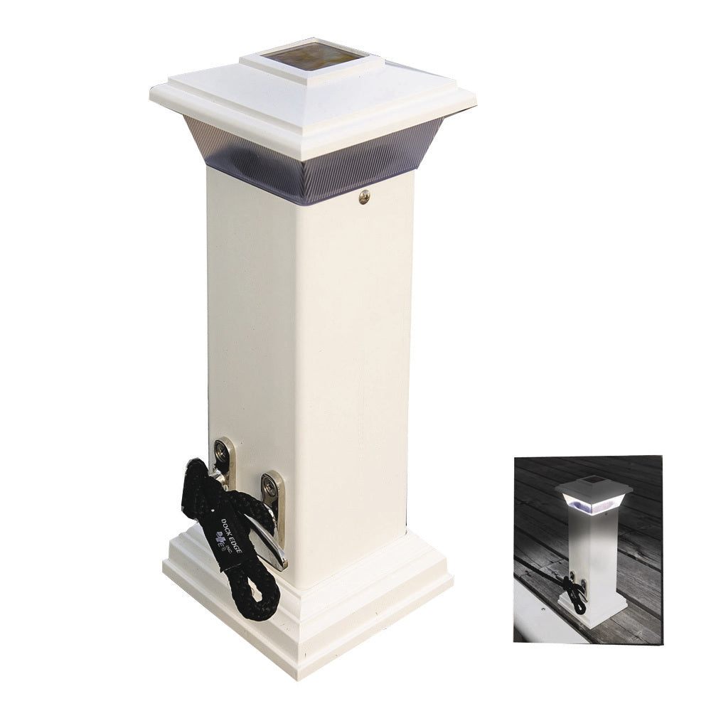 Dock Edge - Cleatlite Solar Dock Light - Mooring Cleat, 12"