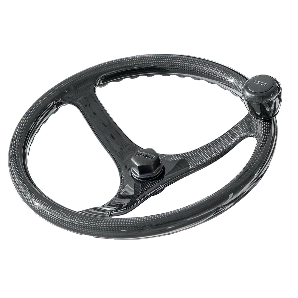 Edson Marine - Elite Carbon Comfort Grip Power Wheel - 13", Carbon Fiber, 3-Spoke