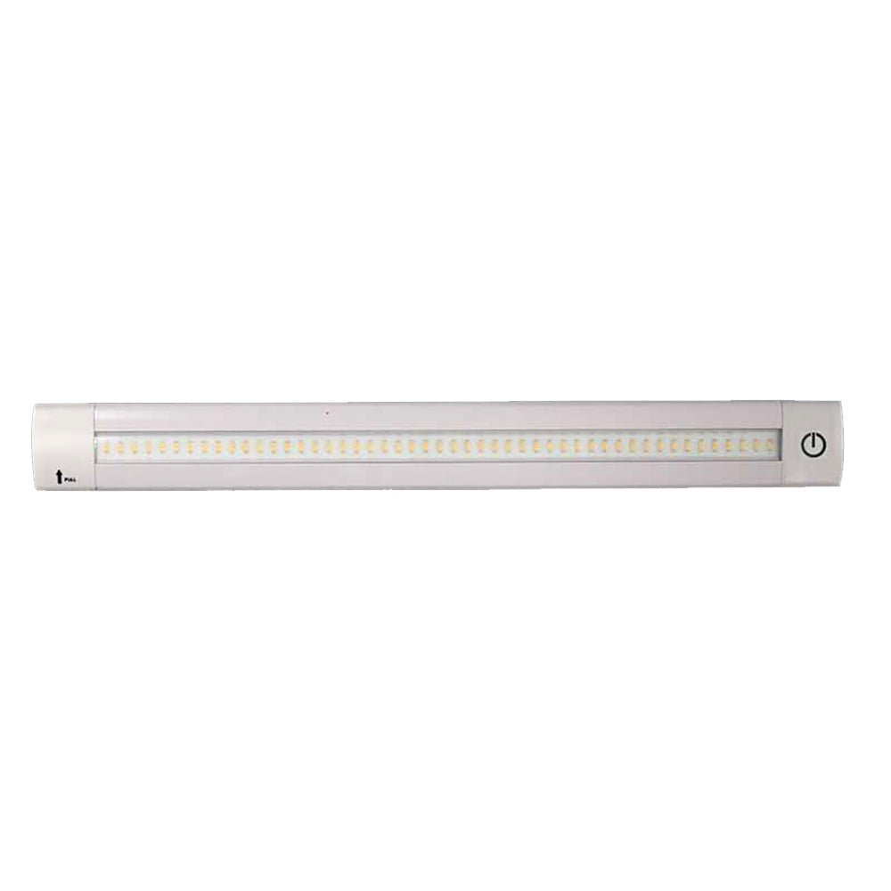 Lunasea - Adjustable Linear LED Light - Built-In Dimmer, 12" Length, 12VDC, Warm White, Switch