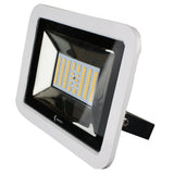 Lunasea - Slimline LED Floodlight - 35W, 120/240VAC, Cool White, 4500 Lumens, 3' Cord, White Housing