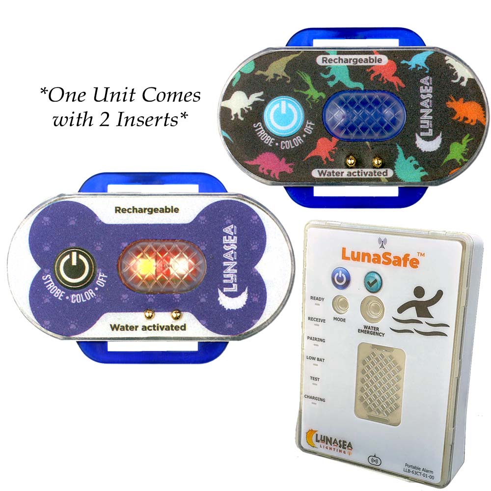 Lunasea - Child/Pet Safety Water Activated Strobe Light - RF Transmitter, Portable Audio, Visual Receiver