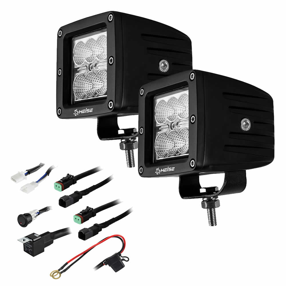 HEISE - 6 LED Cube Light - Flood Beam, 3", 10-30V, 900Lm, 12W