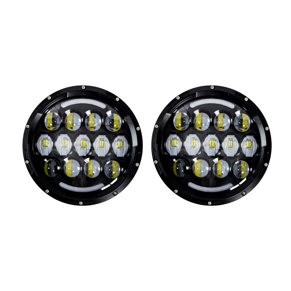 HEISE - LED Light - Black Face & Partial Halo, 21 LED, 7", 105W, 3000Lm, 6500K