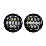 HEISE - LED Light - Black Face & Partial Halo, 21 LED, 7", 105W, 3000Lm, 6500K