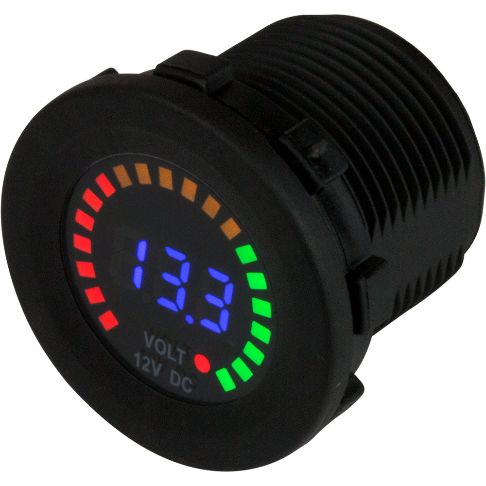 Sea-Dog - Round Voltage Meter DC - 5-15V, Rainbow Dial