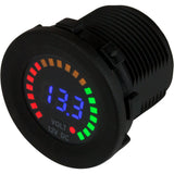 Sea-Dog - Round Voltage Meter DC - 5-15V, Rainbow Dial