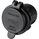 Sea-Dog - Round Dual USB/USB-C Power Socket