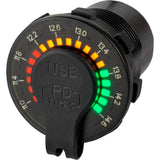 Sea-Dog - USB/USB-C Power Socket - Rainbow Voltmeter