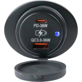 Sea-Dog - USB 3.0/USB-C Power Socket - Oval Surface Mount, IP65