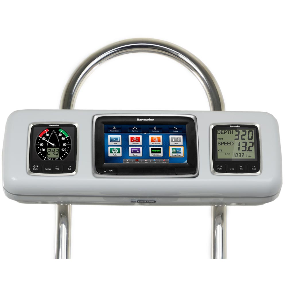 NavPod - GP2605 SystemPod Pre-Cut - For Raymarine a75, a77, a78, 2 Instruments, For 12" Wide Guard