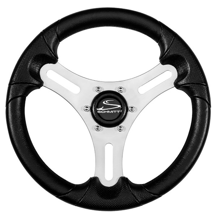 Schmitt Marine - Torcello Lite 13" Wheel - Black Polyurethane Wheel, with Silver Spokes & Black Cap, 3/4" Tapered Shaft