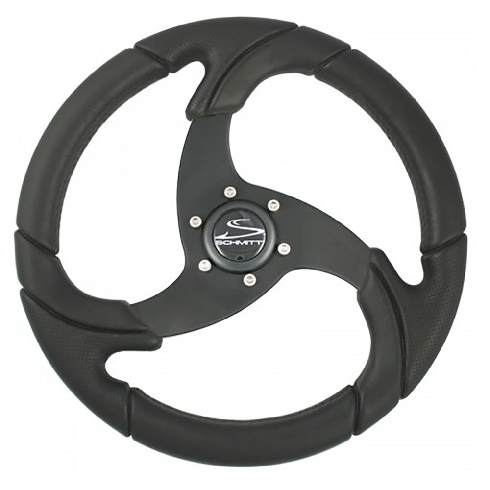 Schmitt Marine - Folletto 14.2" Wheel - Black Polyurethane, 3/4" Tapered Shaft, with Black Center Cap