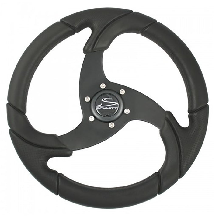 Schmitt Marine - Folletto 14.2" Wheel - Black Polyurethane, 3/4" Tapered Shaft, with Black Center Cap