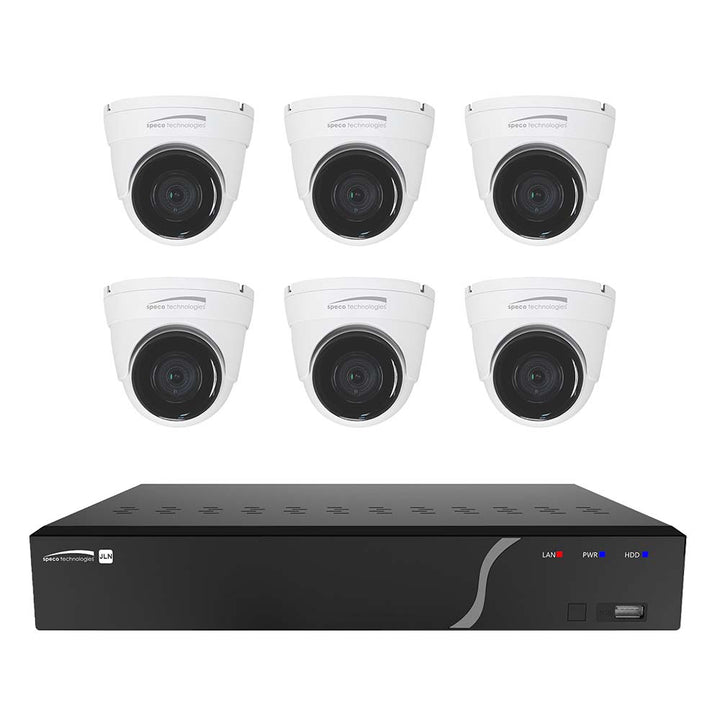 Speco - NVR Kit - with 6 Outdoor, IR 5MP, IP Cameras 2.8mm Fixed Lens, 2TB, 8 Channel
