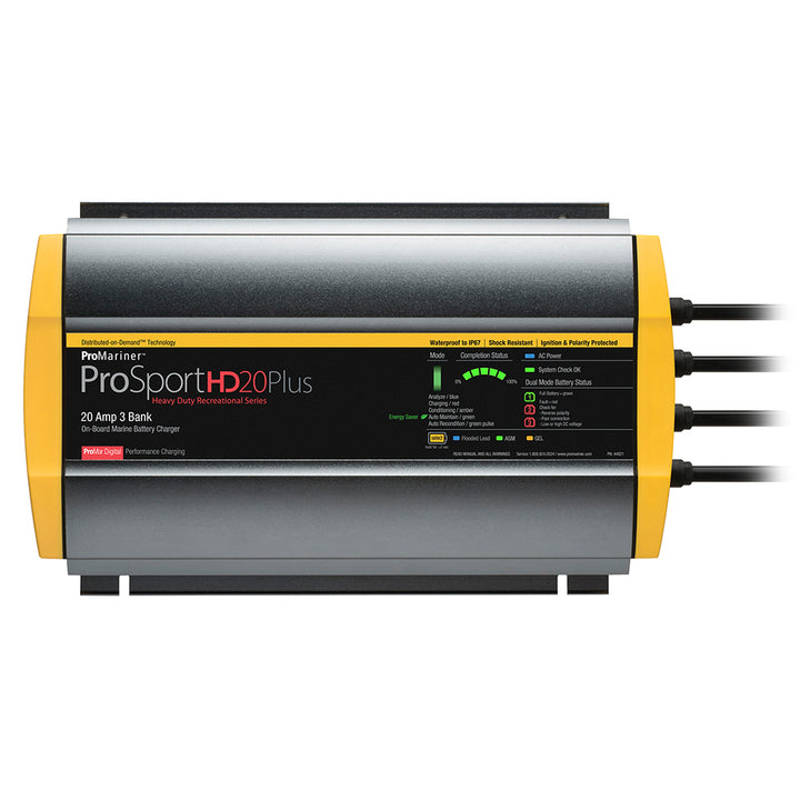 ProMariner - ProSportHD 20 Plus Gen 4 3 Bank Battery Charger - 20 Amp