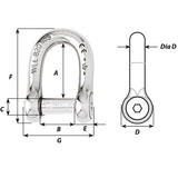 Wichard - Self-Locking Allen Head Pin D Shackle