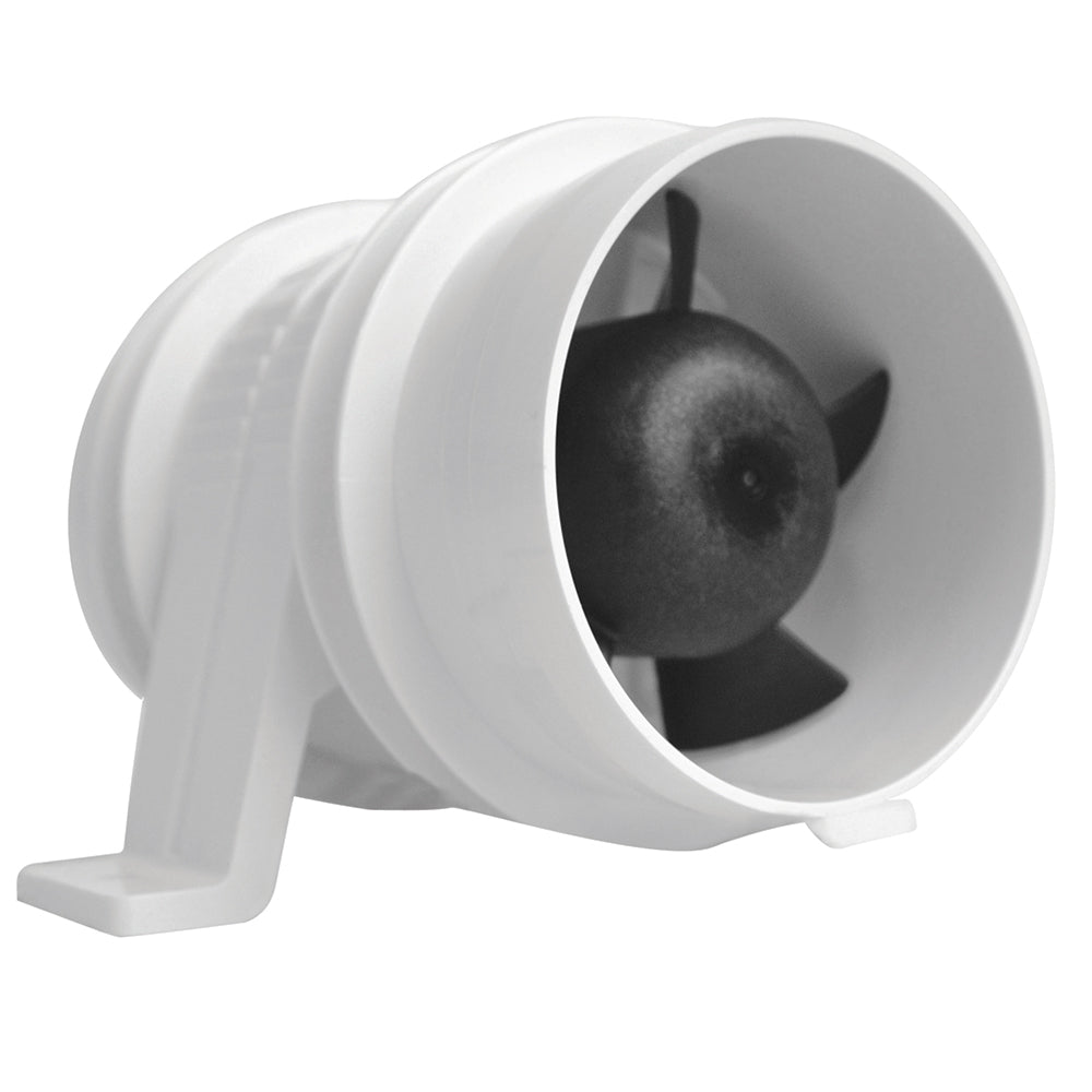 Attwood Marine Turbo 3000 Series Water-Resistant In-Line Bilge Blower, 3 in, 12V, 145 CFM, White Housing