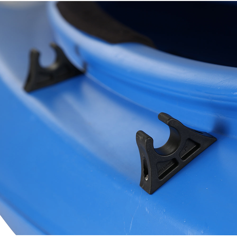 Attwood Marine Paddle Clips, For 1 in Paddles, 2pk, Stainless Steel Hardware, Black
