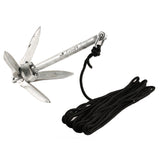 Attwood Marine Kayak Grapnel Anchor Kit, For PWCs, Canoes & Float Tubes, 3 lb Anchor, 20 ft MFP Anchor Rope, Mesh Bag