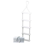 Attwood Marine Rope Ladder, 5-Step, 11-3/4 in Blow-Molded Steps, Cleat or Railing Mount, Fold-Flat